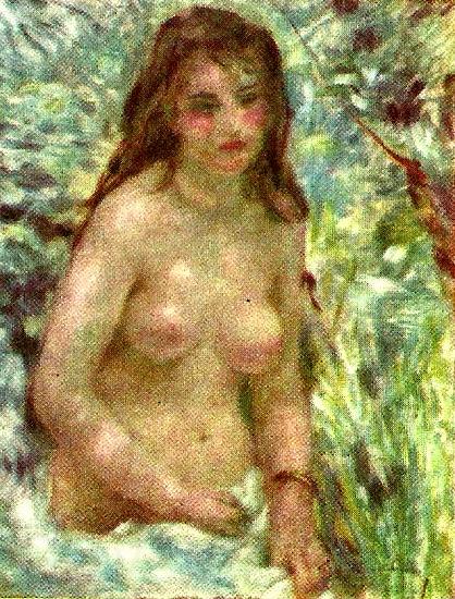 Pierre-Auguste Renoir naken flicka i solsken France oil painting art